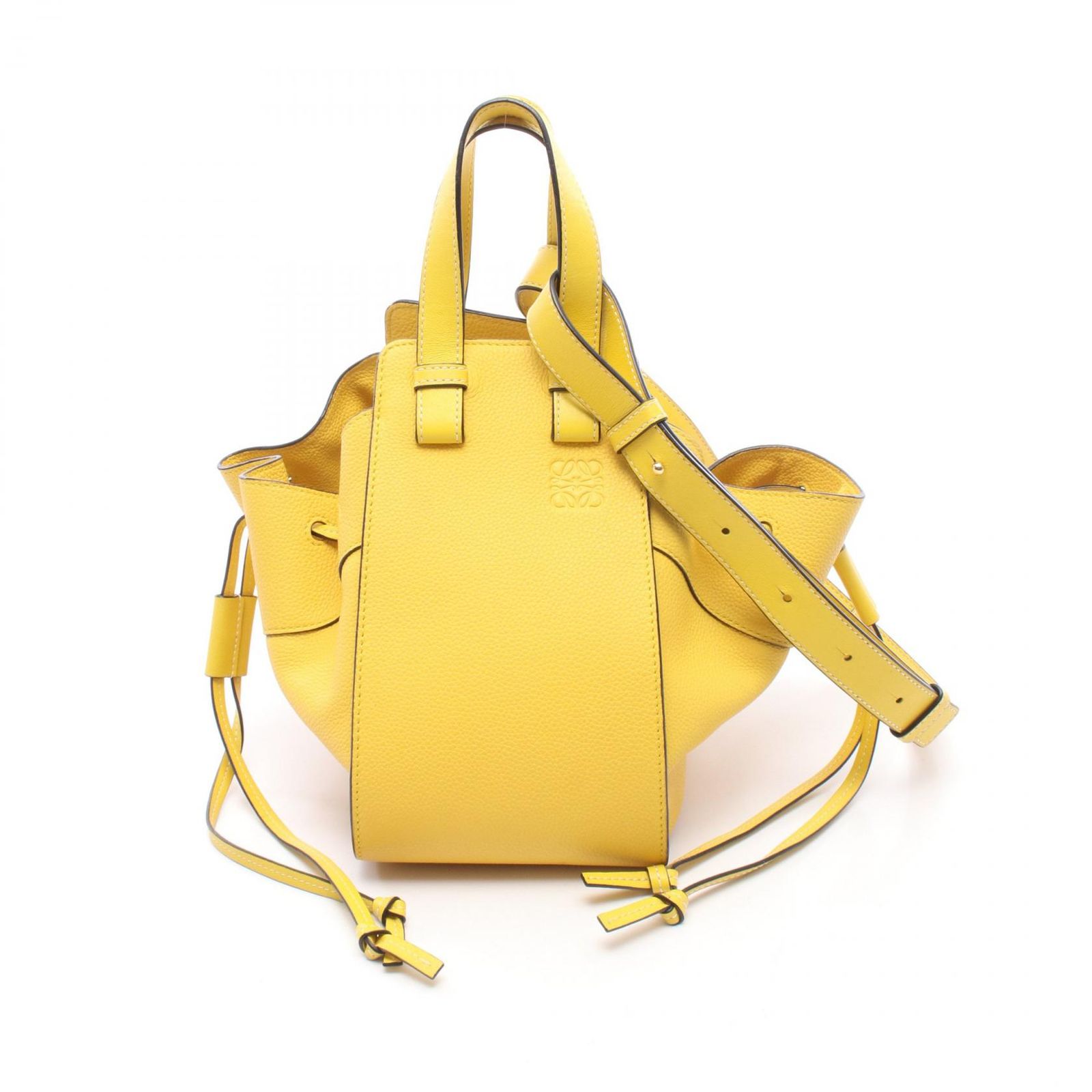 ロエベ LOEWE ハンドバッグ ハンモック ドローストリング スモール 2WAY イエロー レザー ハンモック スモール レディース Used A