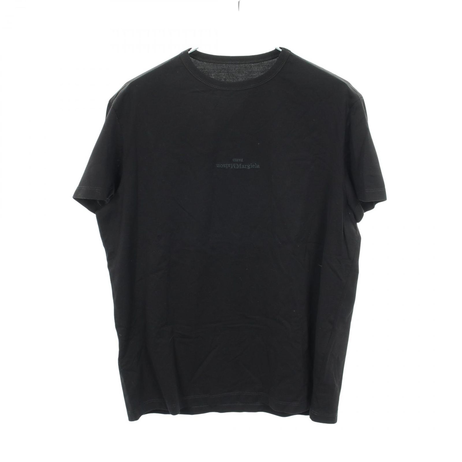 メゾンマルジェラ10 Maison Margiela 10 半袖Tシャツ ロゴ刺繍 S30GC0722 ブラック コットン Tシャツ メンズ Used B