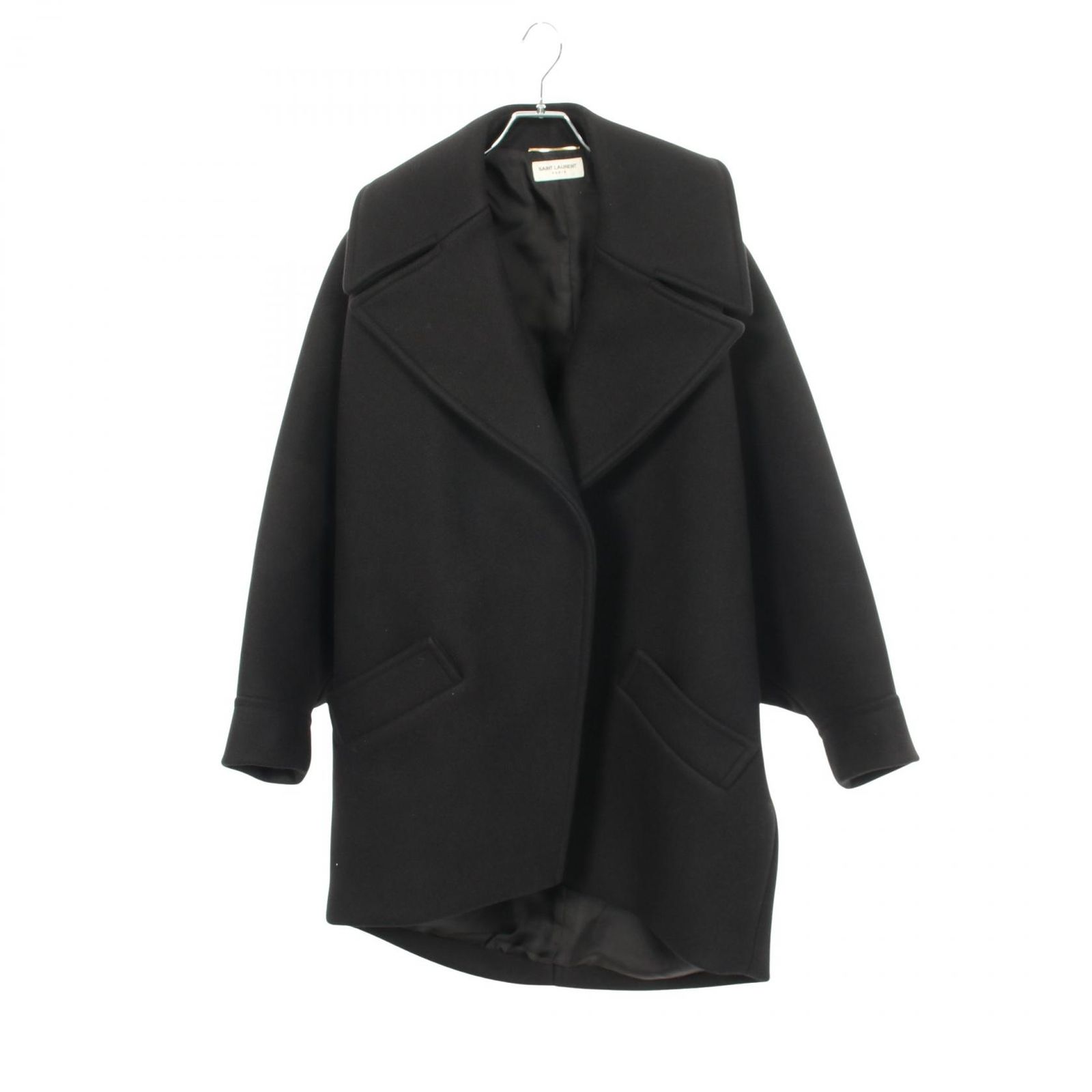 サンローランパリ SAINT LAURENT PARIS メルトンコクーン 707010 ウール コート メルトンコクーンコート レディース Used A