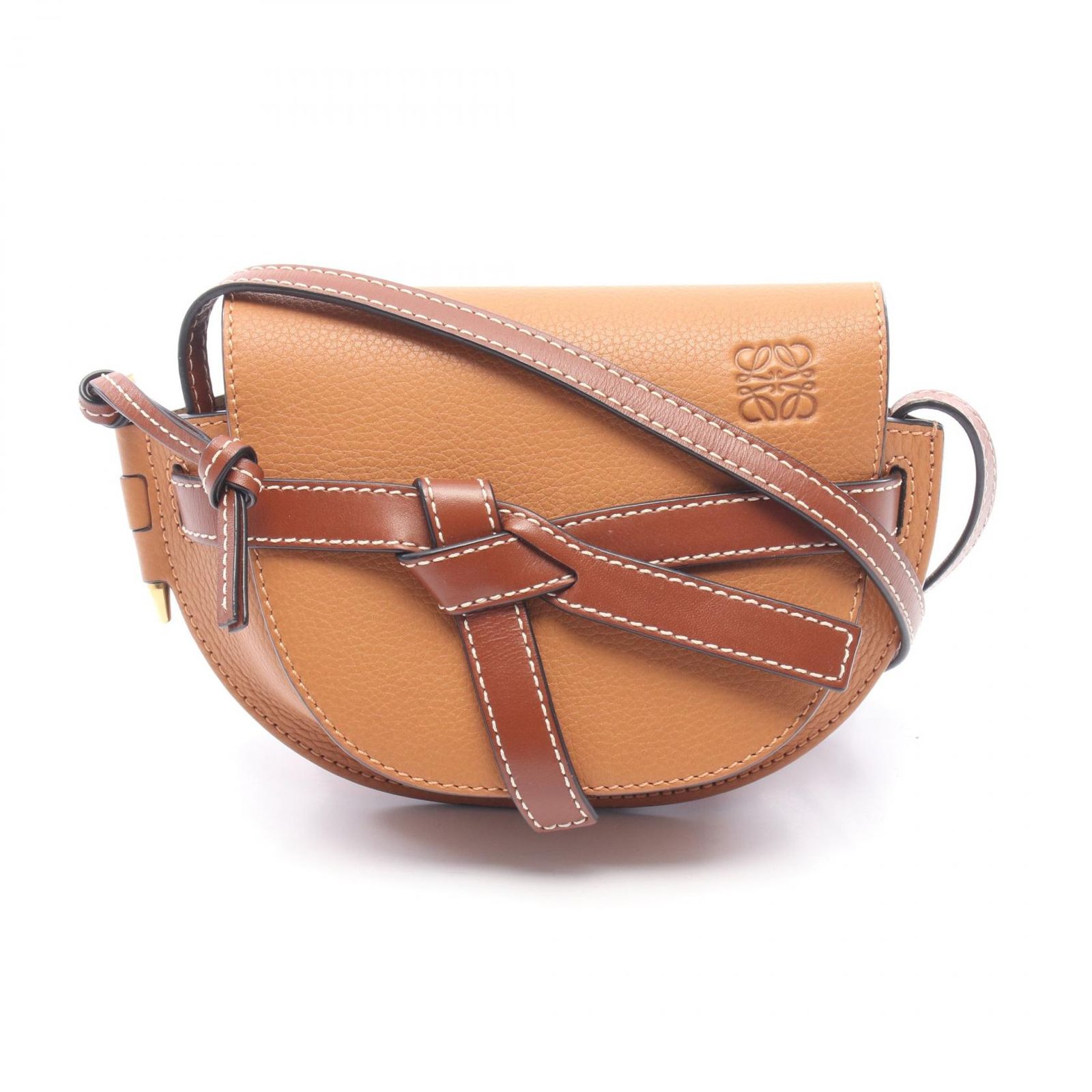 ロエベ LOEWE ショルダーバッグ ゲートバッグ ミニ キャメル/ブラウン レザー ゲート バッグ ミニ レディース Used A