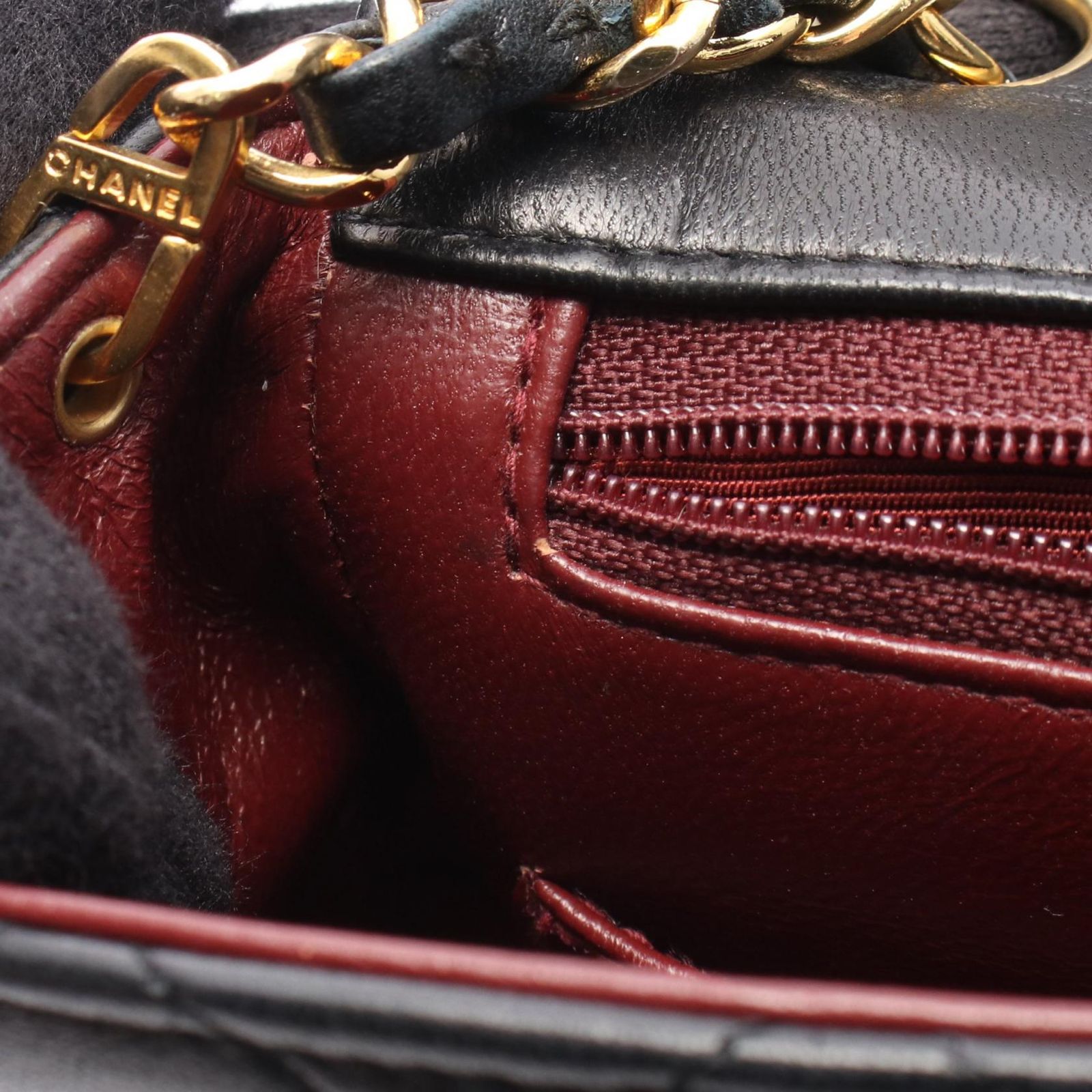 シャネル CHANEL ミニマトラッセ20 ショルダーバッグ バッグ ラムスキン（羊革） レディース ブラック系 【中古】 マトラッセ シャネル バッグ ミニマトラッセ 20 チェーン ショルダー