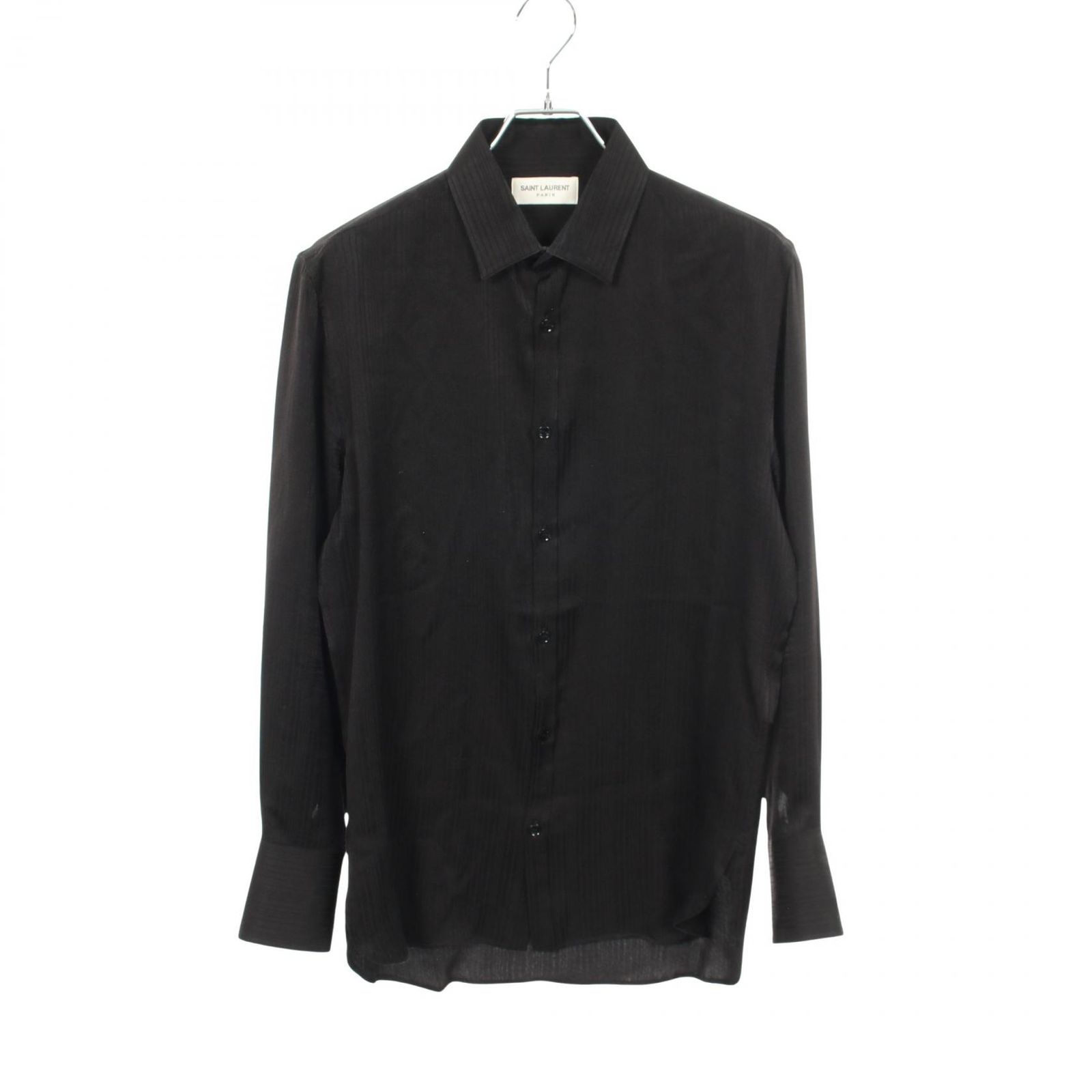 サンローランパリ SAINT LAURENT PARIS ストライプ 551062 シルク シルクシャツ メンズ Used A