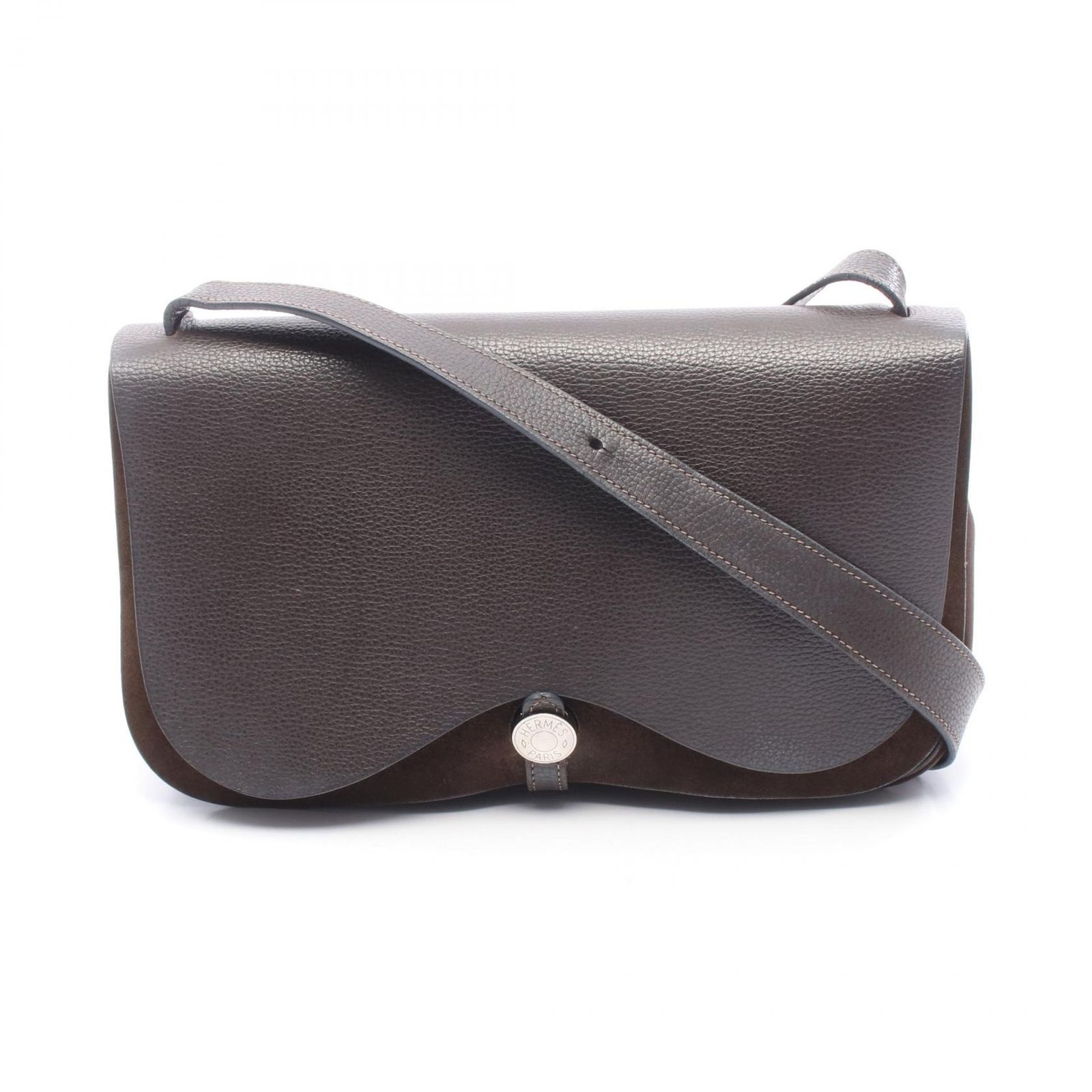 エルメス HERMES ショルダーバッグ サックコロラドMM エベンヌ レザー キャンバス サック コロラドMM エベンヌ レディース Used B
