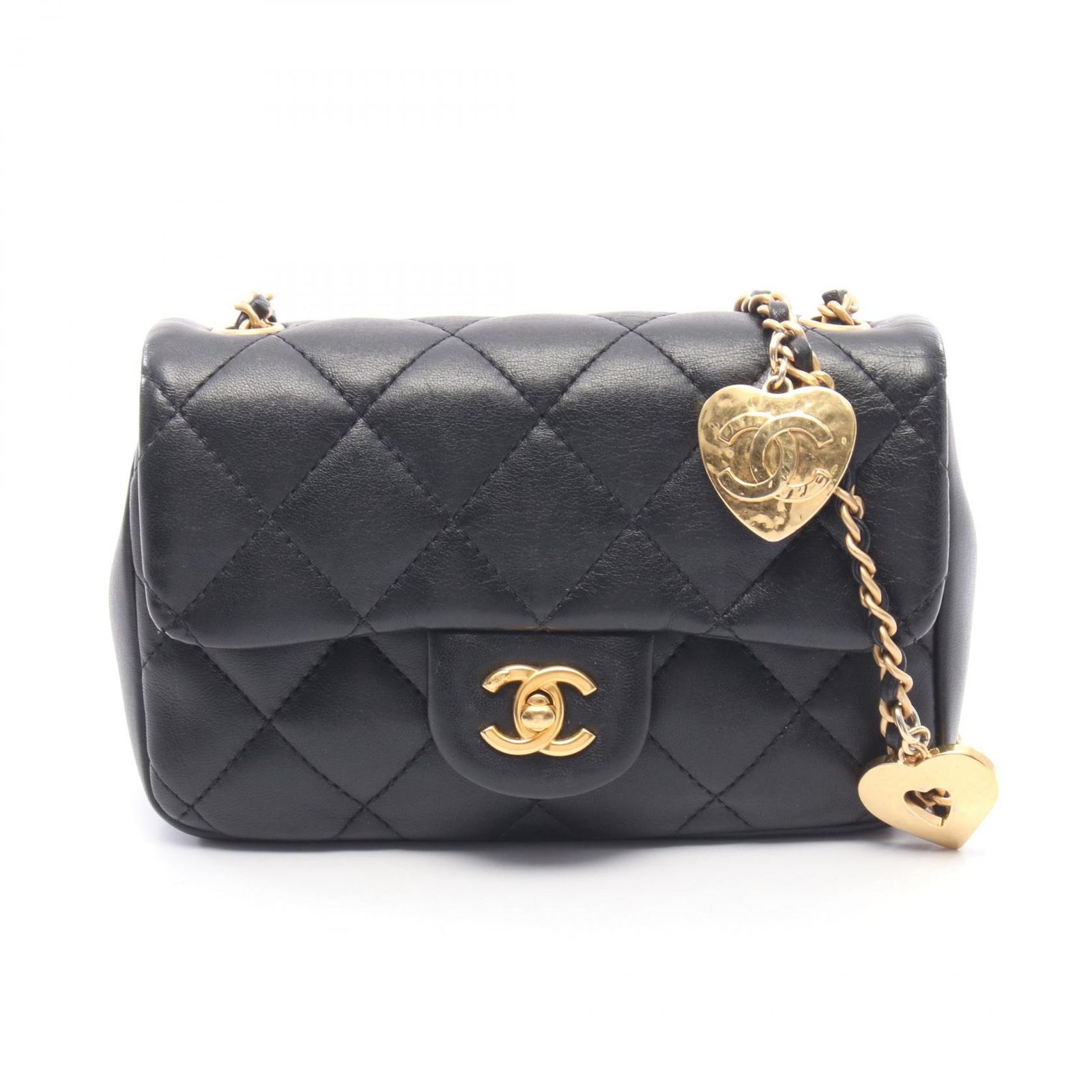 シャネル CHANEL ショルダーバッグ ミニマトラッセ ブラック ラムスキン（羊革） ミニマトラッセ チェーンショルダー レディース Used A