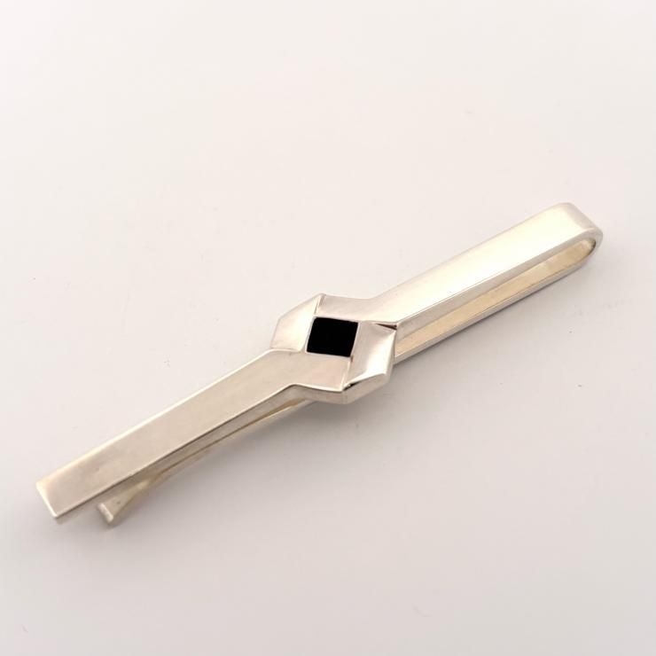 Georg Jensen シルバー925 オニキス タイピン 202 Ag925 鑑定済み 正規