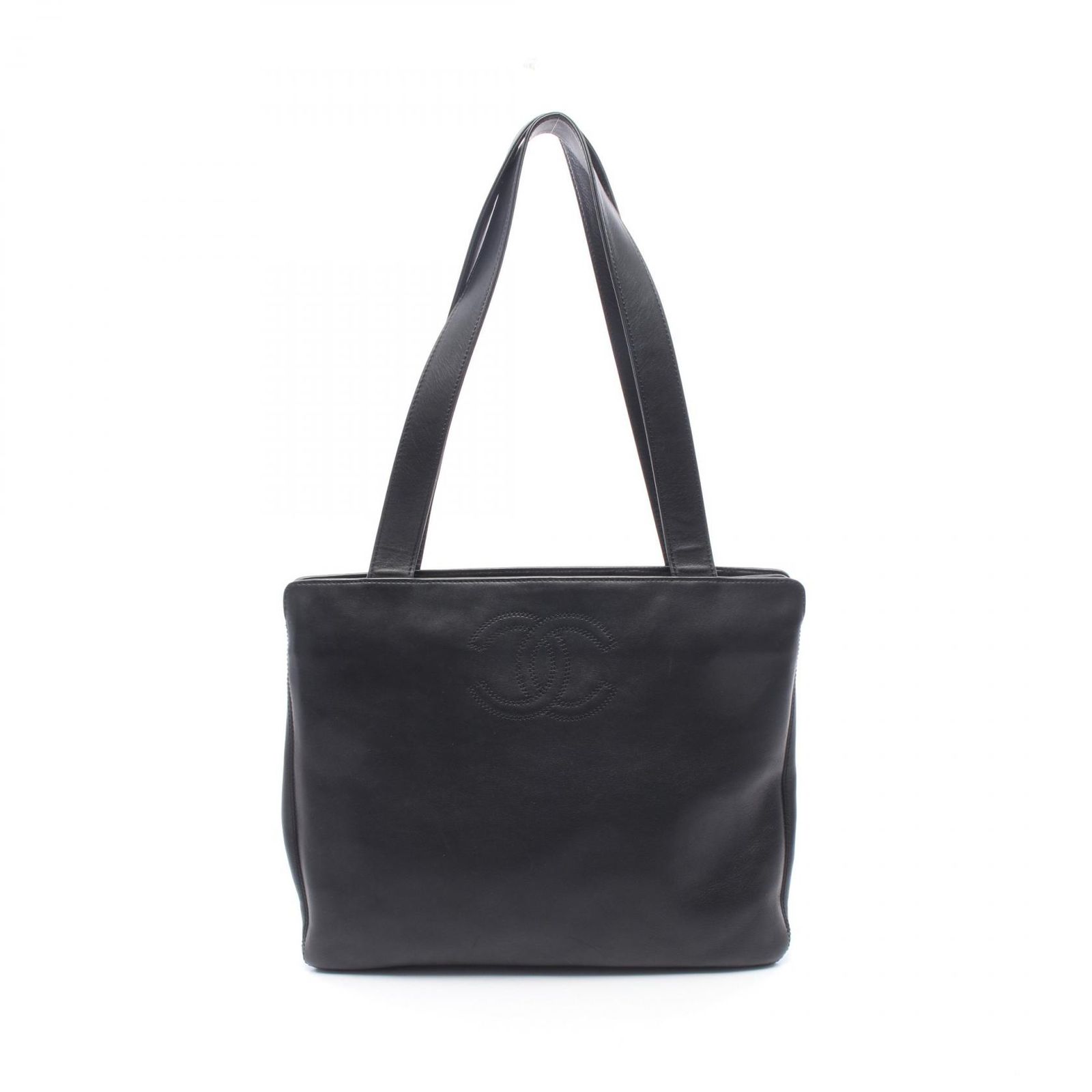 シャネル CHANEL トートバッグ ココマーク ブラック ラムスキン（羊革） ココマーク ショルダートート レディース Used A