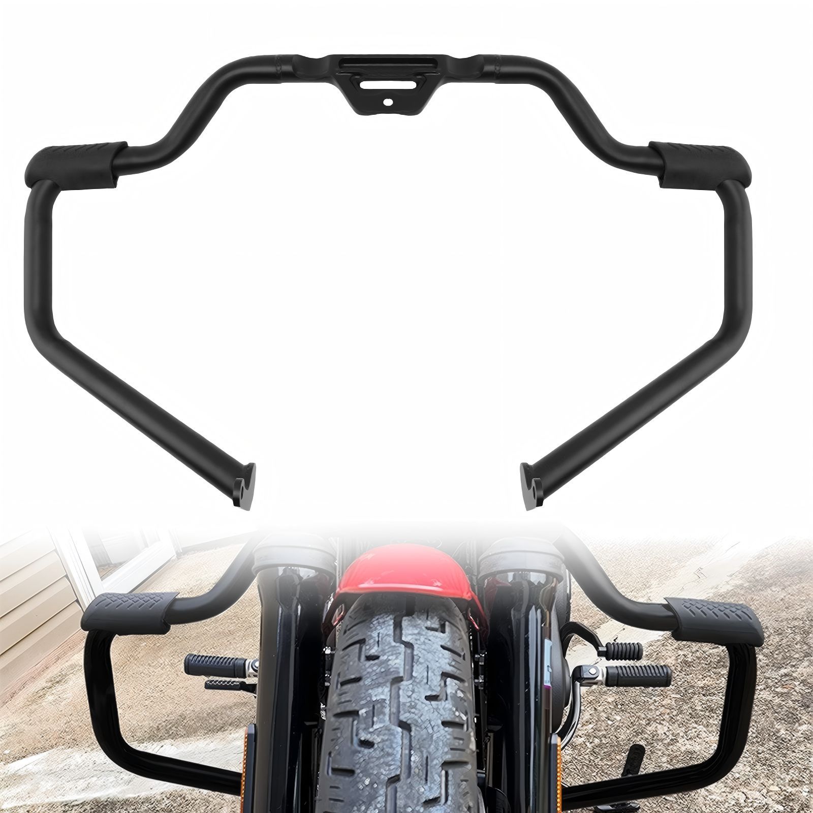 【送料無料】2018–2022 Harley ハーレー Softail ソフテイル ブレイカー用 改装エンジン前バンパー フロントガード 高耐久 衝撃吸収 安全保護 スタイリッシュ ブラック 取り付け簡単 フィット感抜群 快適走行