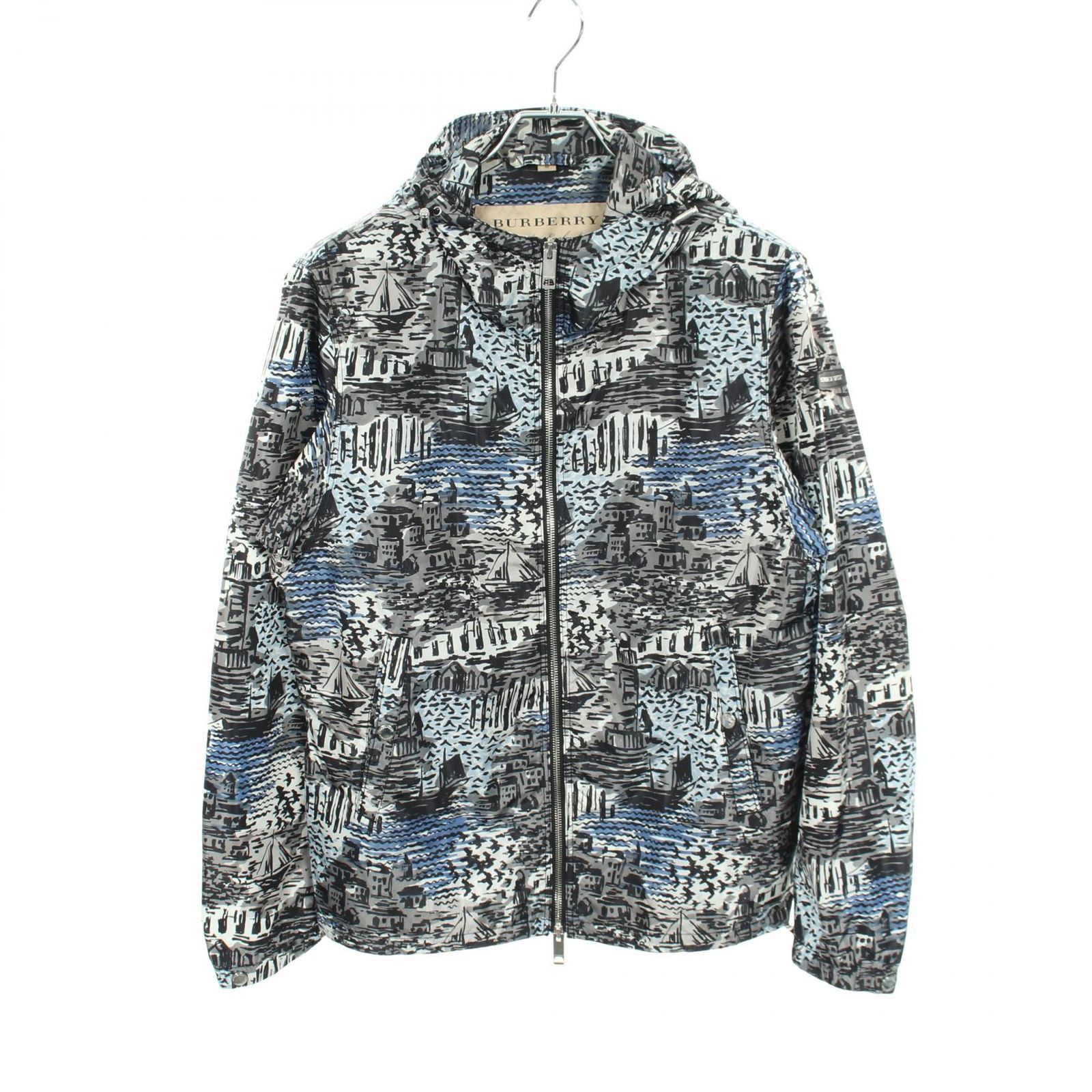 バーバリー BURBERRY ブルゾン 総柄 フード付き ジャケット 4044635 ナイロン ブルゾン レディース Used B