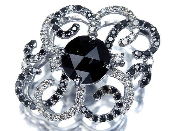3KV16211D【売り切り】新品【RK宝石】特大ブラックダイヤモンド 1.44ct 上質脇石ブラックダイヤ 上質クリアダイヤ 総計0.62ct K18WG 高級ペンダントヘッド ダイヤ ジュエリー ネックレス