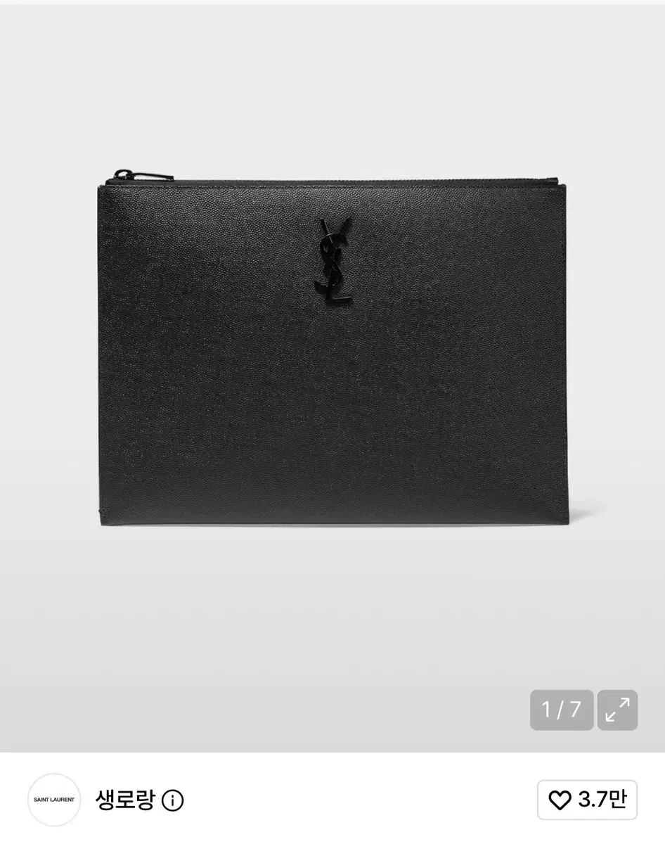Saint Laurent サンローラン モノグラム ジッパー クラッチバッグ ブラック