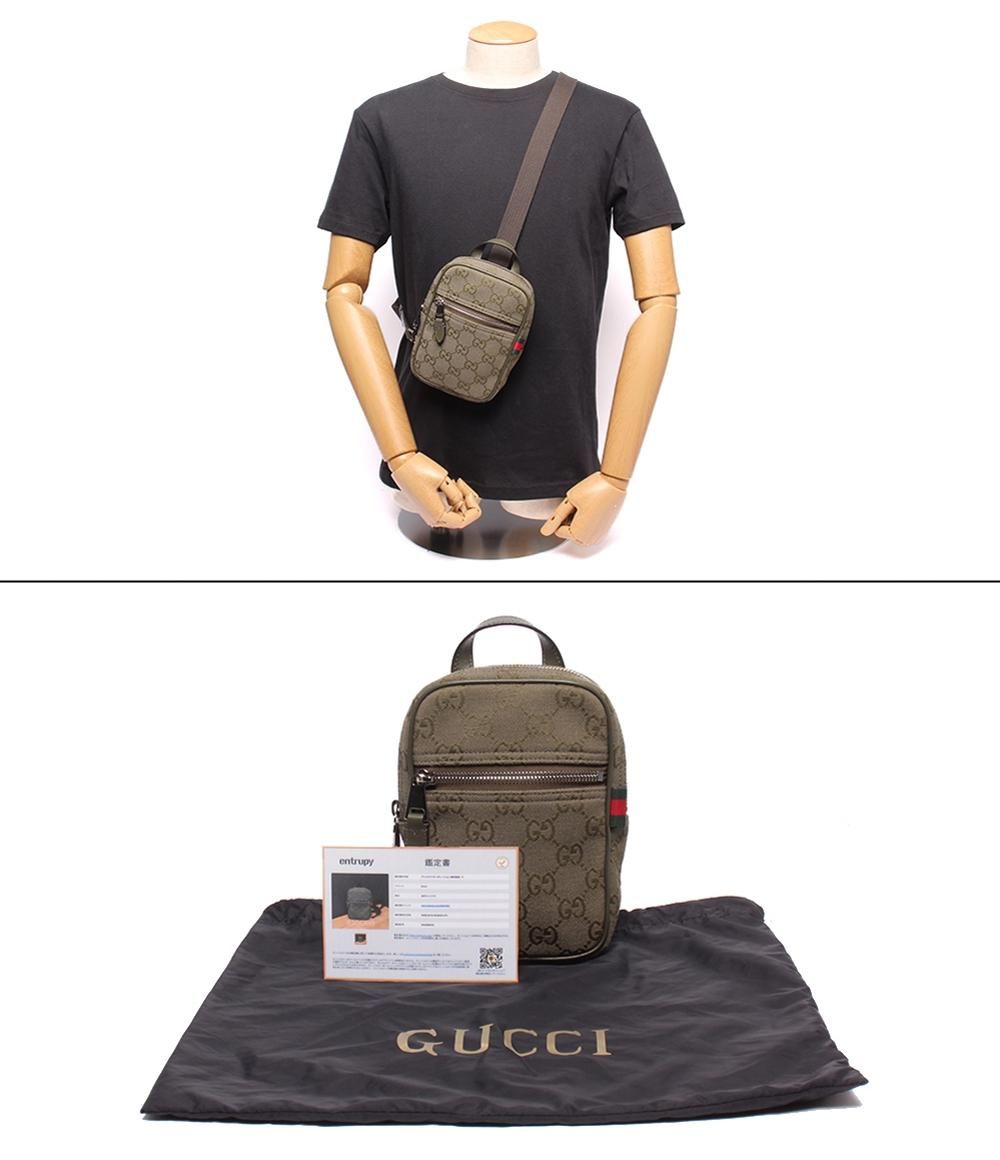 GUCCI キャンバス ボディバッグ　保存袋付き GUCCI グッチ ボディバッグ ウエストバッグ GGキャンバス メンズ