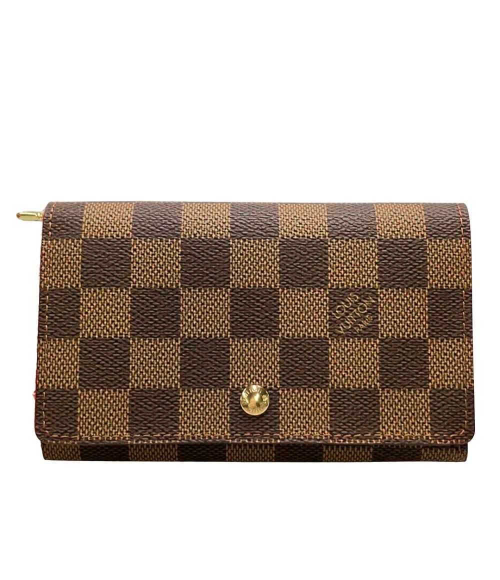 ルイ・ヴィトン 二つ折り財布 ポルトモネ ビエ トレゾール ダミエ エベヌ N61730 レディース メンズ LOUIS VUITTON