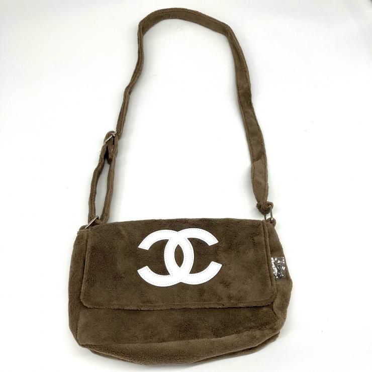 CHANEL ノベルティ ココマーク ショルダーバッグ パイル地 ベージュ CHANEL ノベルティ ココマーク ショルダーバッグ パイル地 ベージュ