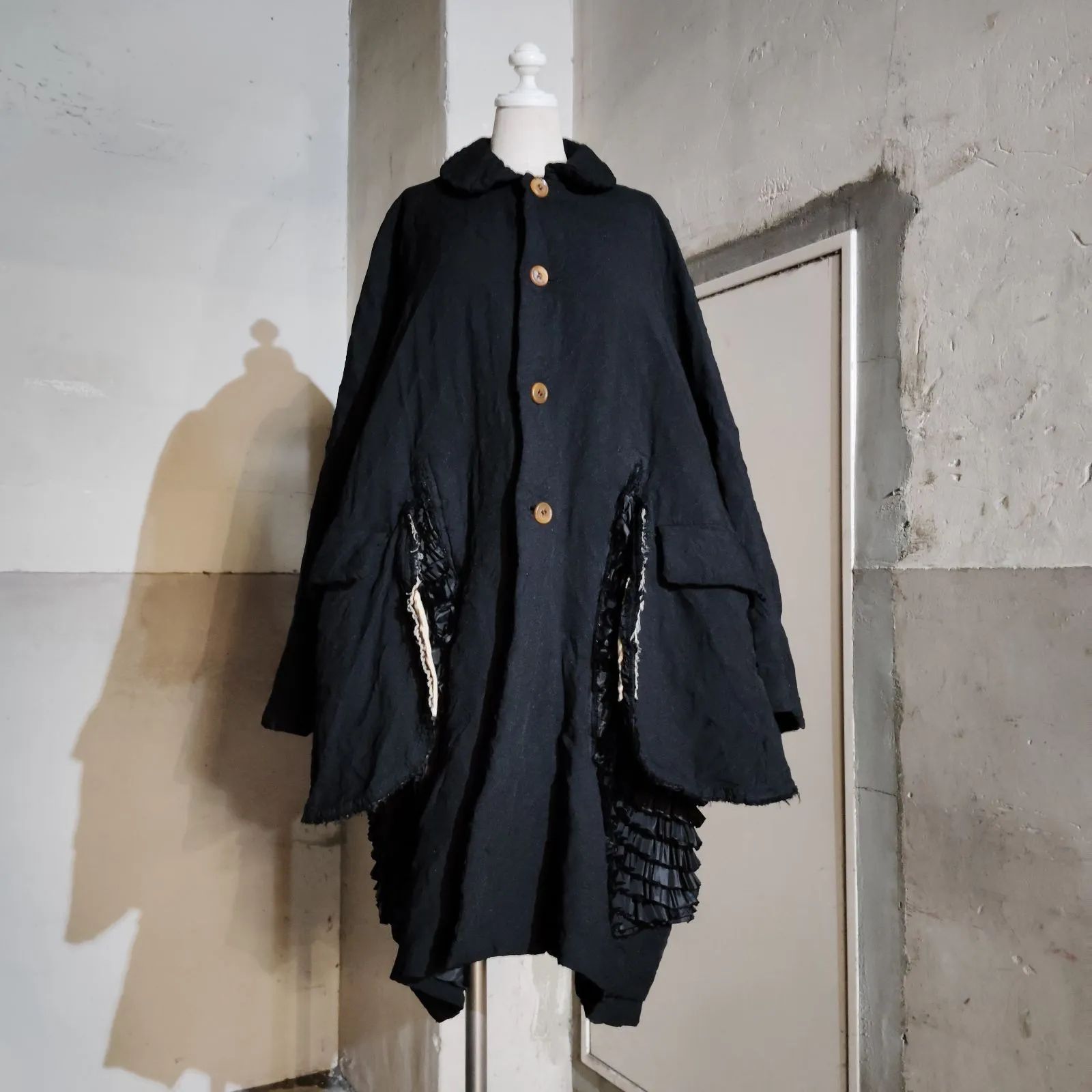 COMME des GARCONS 14ss ポリ縮フリルコート コムデギャルソン 2014ss 