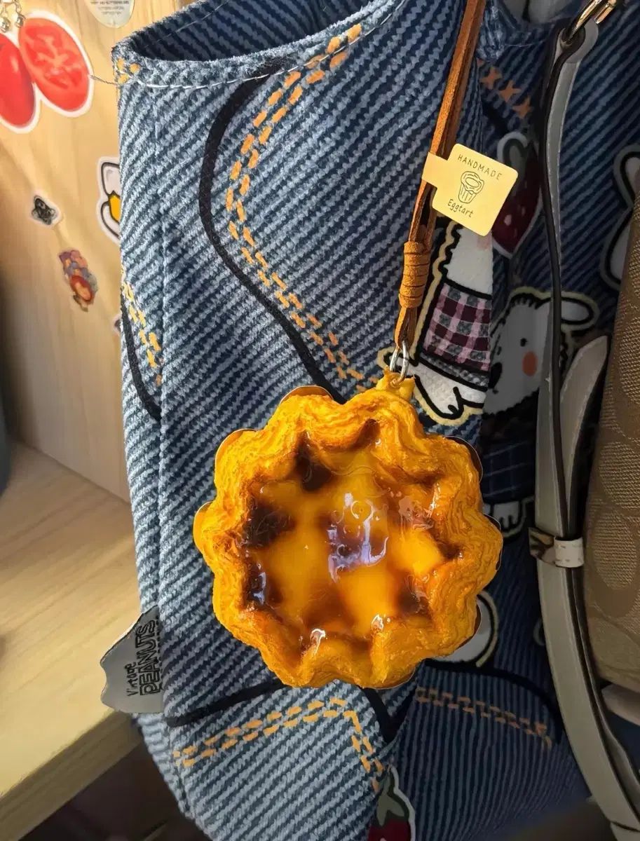 エッグタルト バッグキーホルダー 車キーホルダー 携帯キーホルダー 鍵キーホルダー