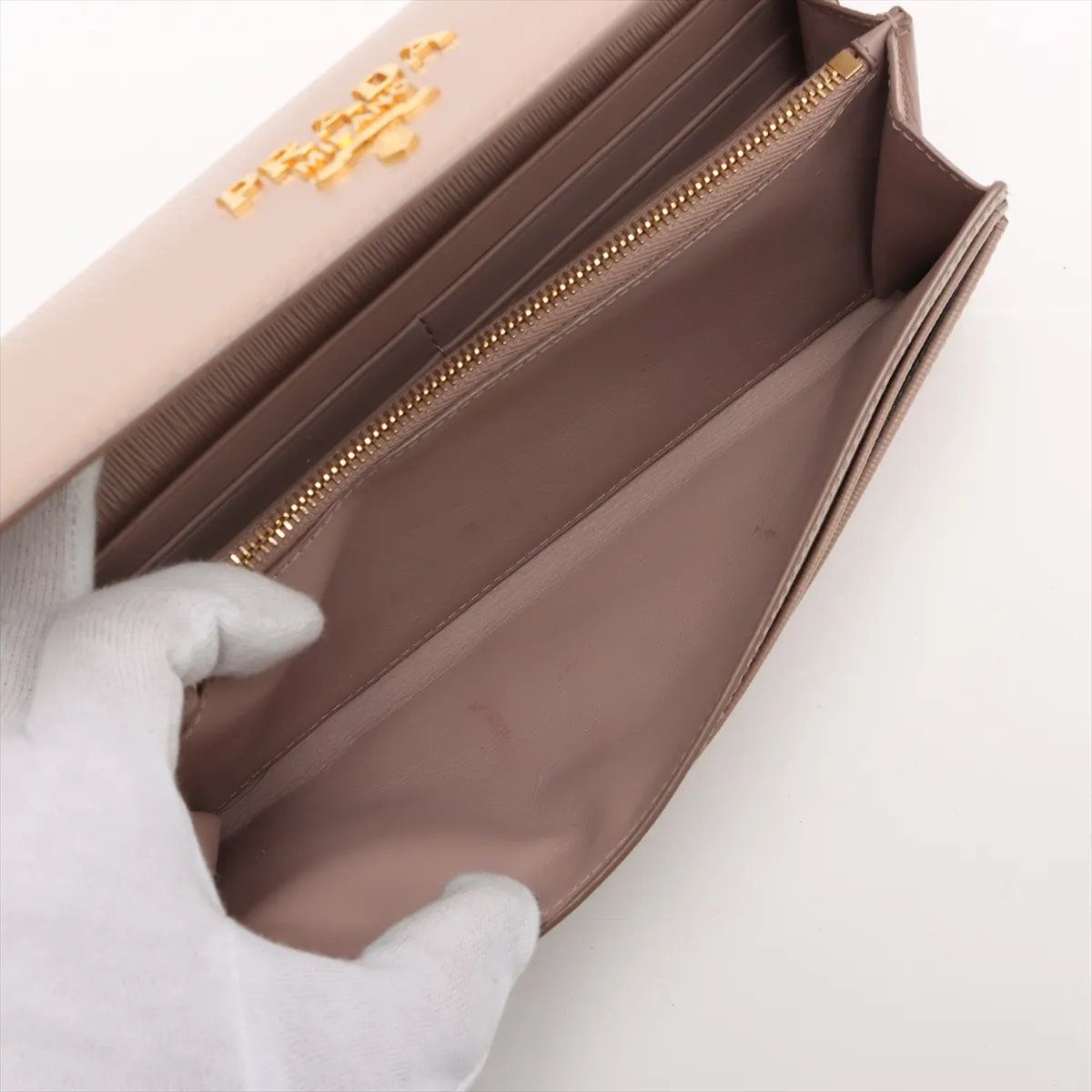 美品 プラダ ヴィッテロムーブ チェーン ショルダー ウォレット レザー 