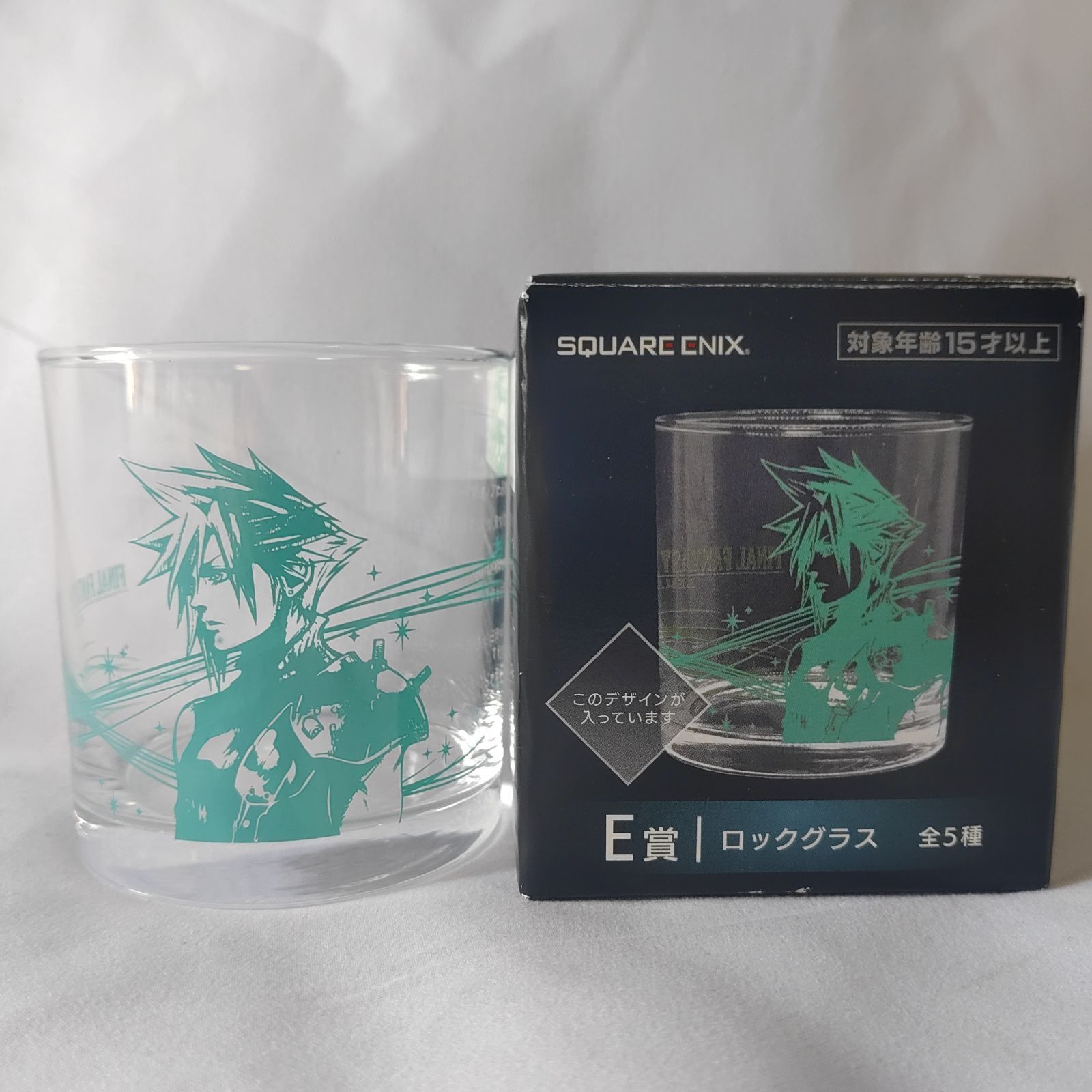 中古美品】 箱付 FF7 リメイク 発売記念くじ E賞 ロックグラス 
