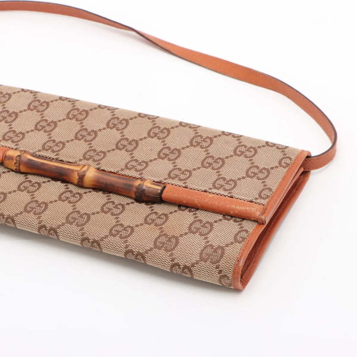 美品 GUCCI グッチ ベージュ ダークブラウン ガンメタ金具 GGスプリームキャンバス /レザー 114531 ショルダーバッグ メッセンジャーバッグ レディース 601513 【中古】 グッチ GGキャンバスレザー ショルダーバッグ ブラウン 茶系 スタッズ