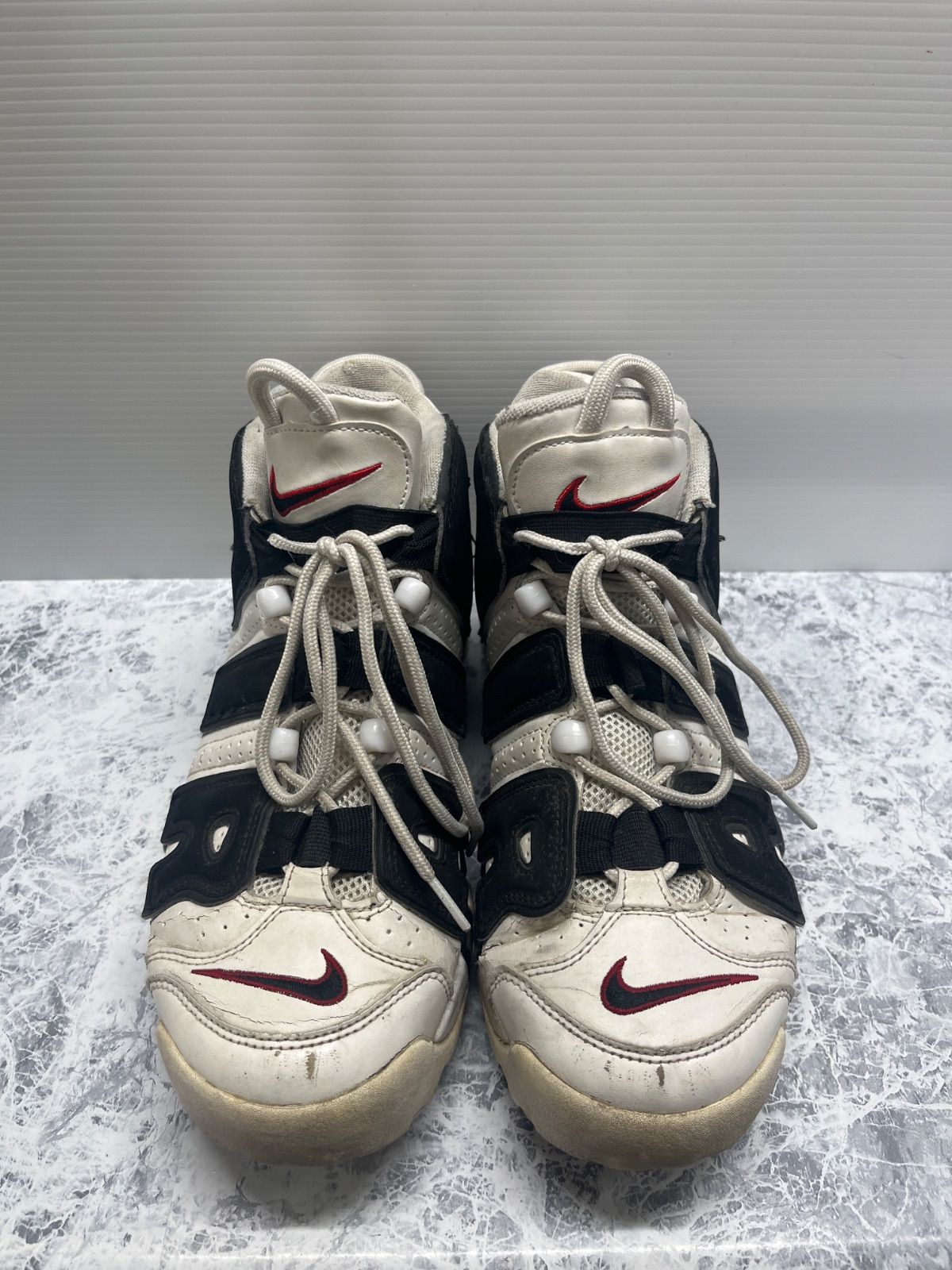 送料無料！！NIKE ナイキ　超人気レア！！ピッペン（Pippen）モアテン　品番414962-105 ホワイト/ブラック-ユニバーシティレッド）サイズ26.５cm #80512MO251