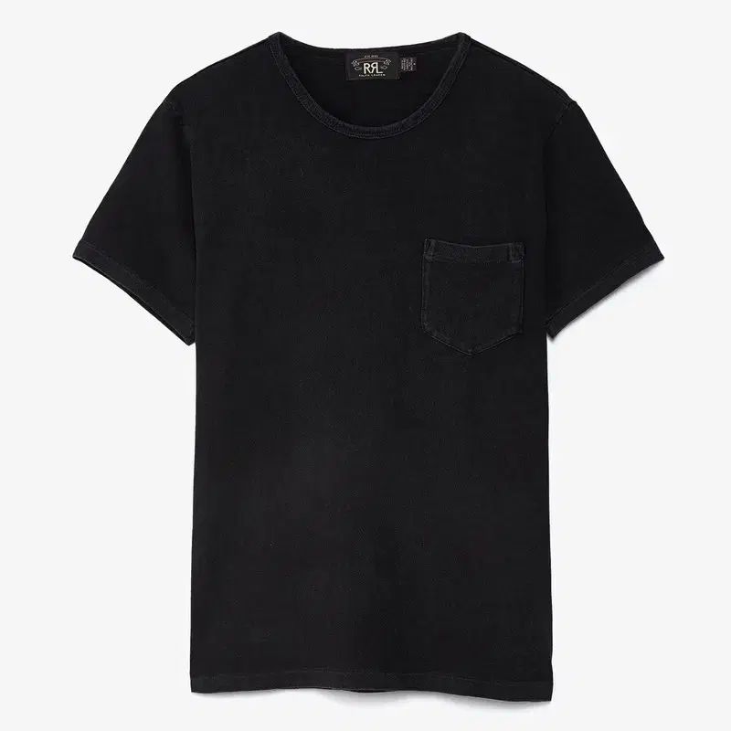 XL ポロ RRL Indigo コットン クルーネック ウォッシュ ポケット デザインテープ 半袖Tシャツ