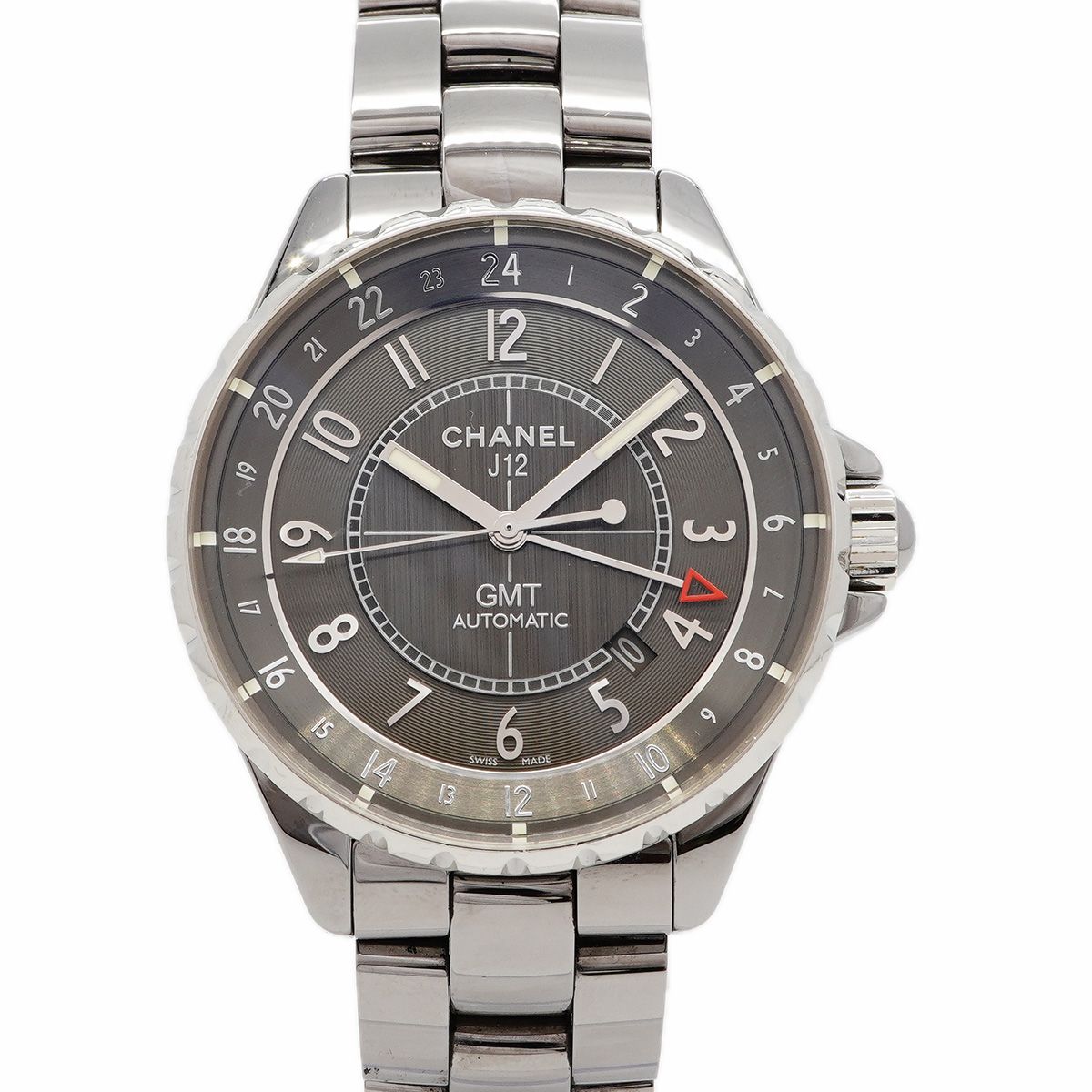 【6web0135】シャネル J12 クロマティック GMT H3099 グレー文字盤【中古】腕時計 メンズ