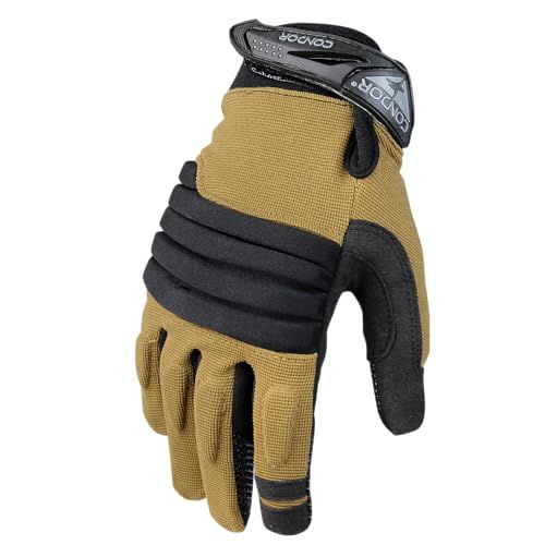 (Large, Tan) - Condor Stryker Padded Knuckle Gloves Coyote/Black size L/ bbabfe44