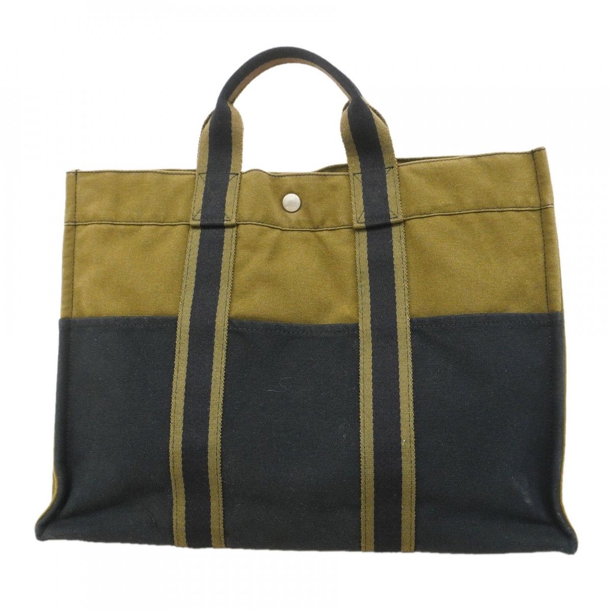 【6eb1453】エルメス トートバッグ フールトゥMM キャンバス ブラック カーキ シルバー金具【中古】レディース 13,276円