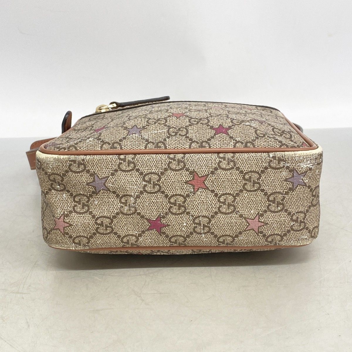 【5ee6482】グッチ ショルダーバッグ 001 4283 キャンバス ブラウン ピンク シルバー金具【中古】レディース GUCCI - 【5ee6482】グッチ ショルダーバッグ 001 4283 キャンバス