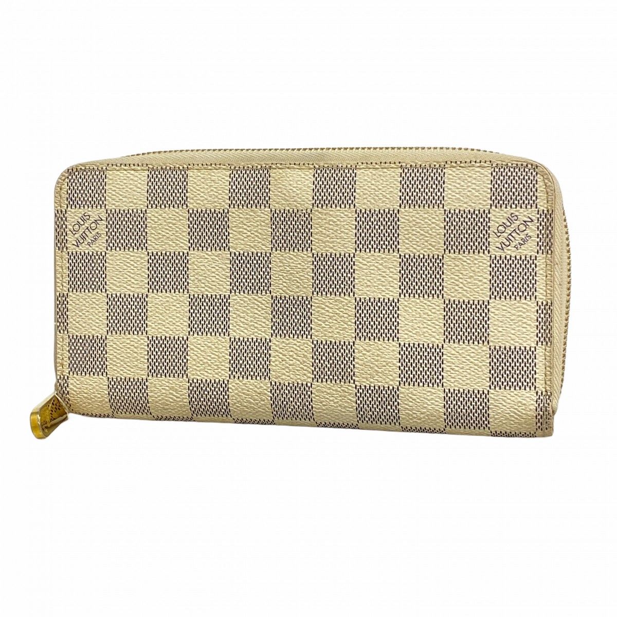 【6eb1683】ルイヴィトン 長財布 ダミエ・アズール ジッピーウォレット N60019 ホワイト【中古】レディース