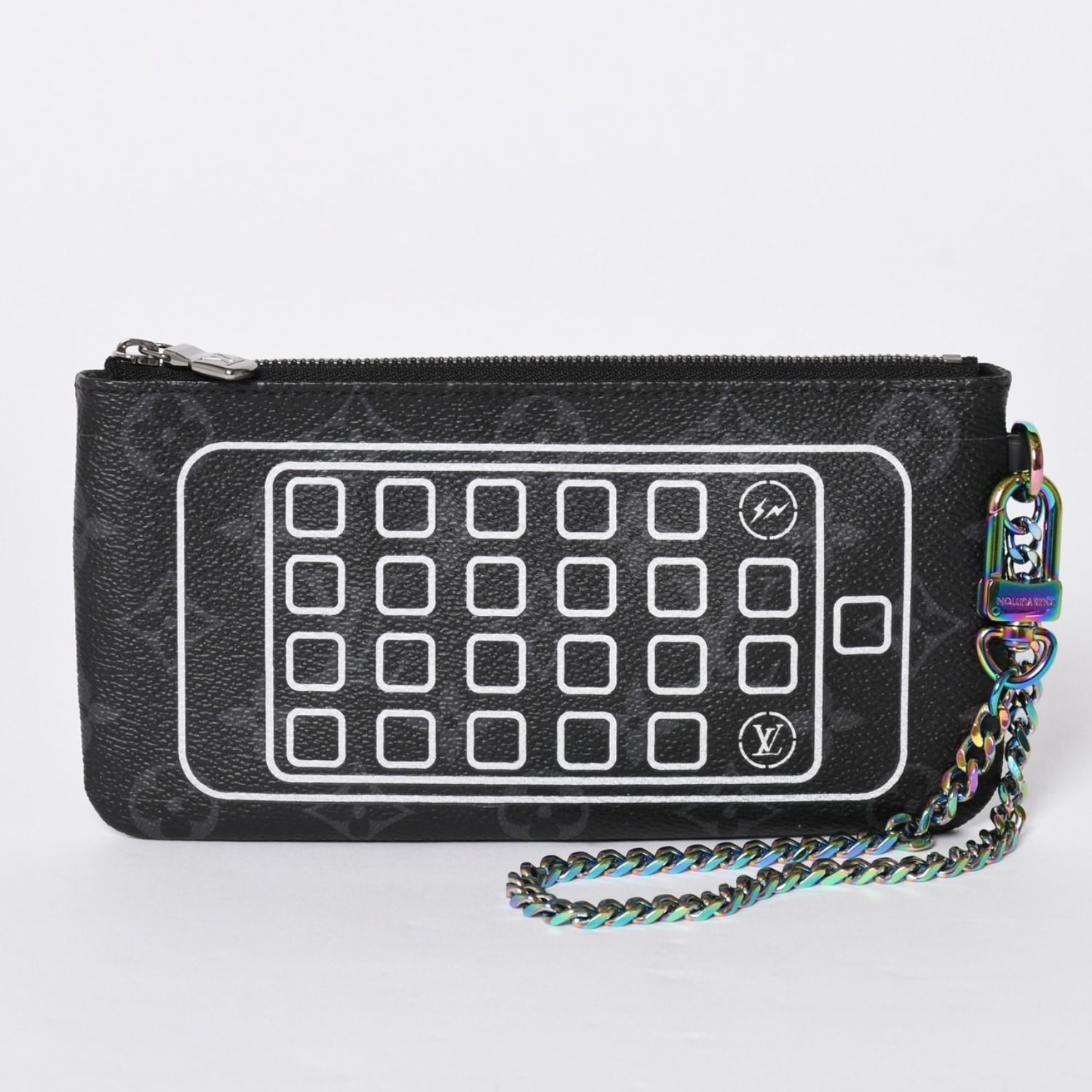 極美品 LOUIS VUITTON ルイヴィトン iPadケース M64449 タブレットケース フラグメント ポーチ コラボ 藤原ヒロシ PVC レザー 中古 4a001936