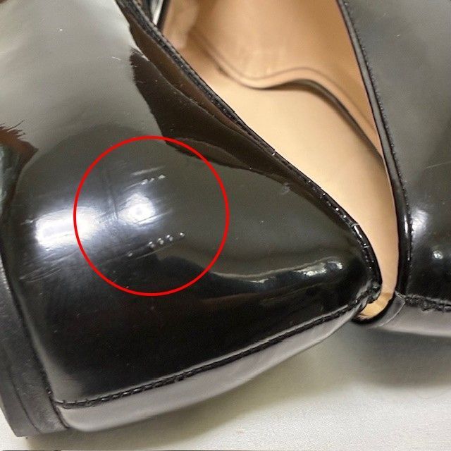 PRADA 　プラダ　サイドロゴ　パテントレザー　ブラックエナメル 　ローファー 38