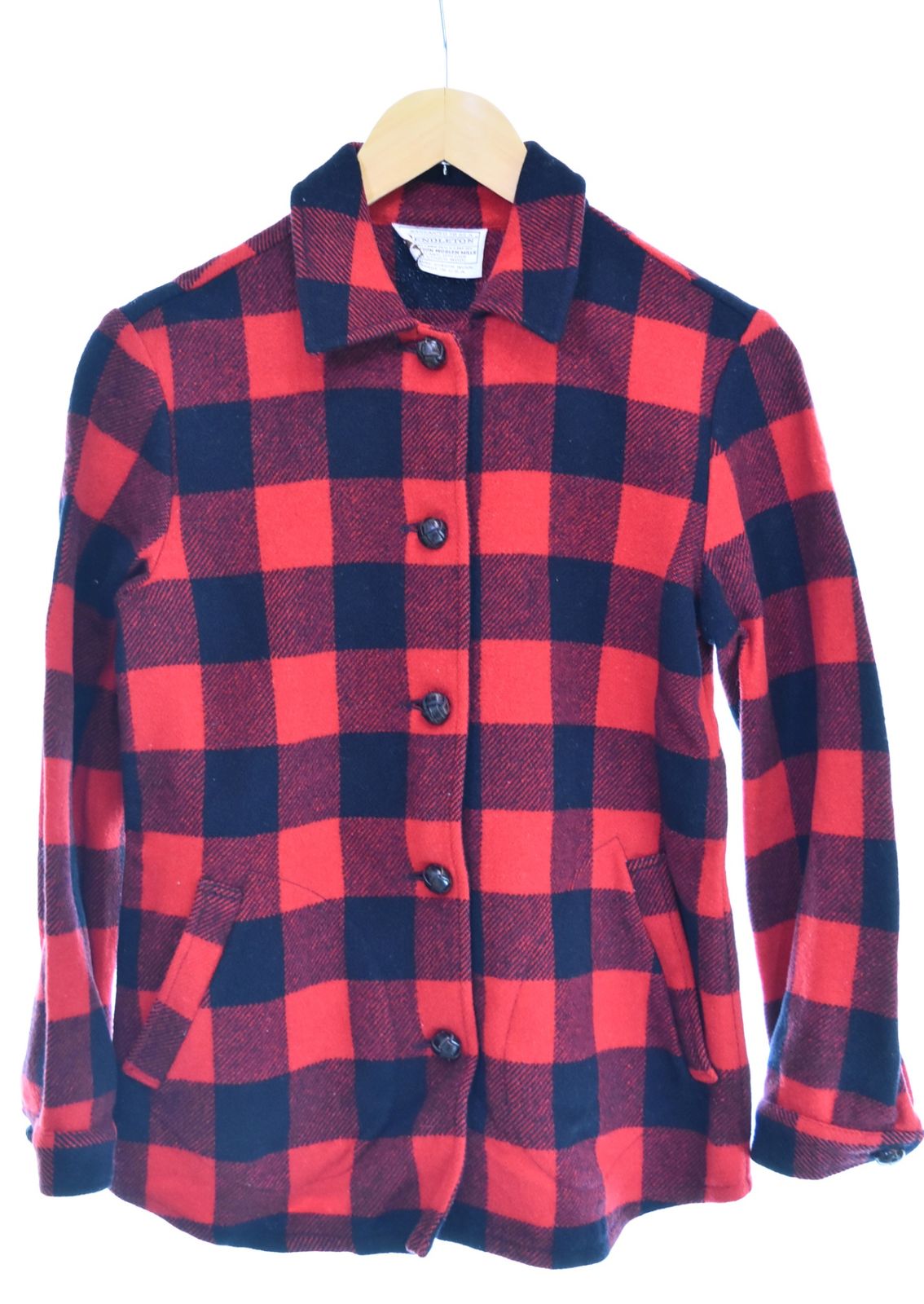 ペンドルトン PENDLETON 70s USA製 ウールシャツ 長袖シャツ レッド 103MT-4538