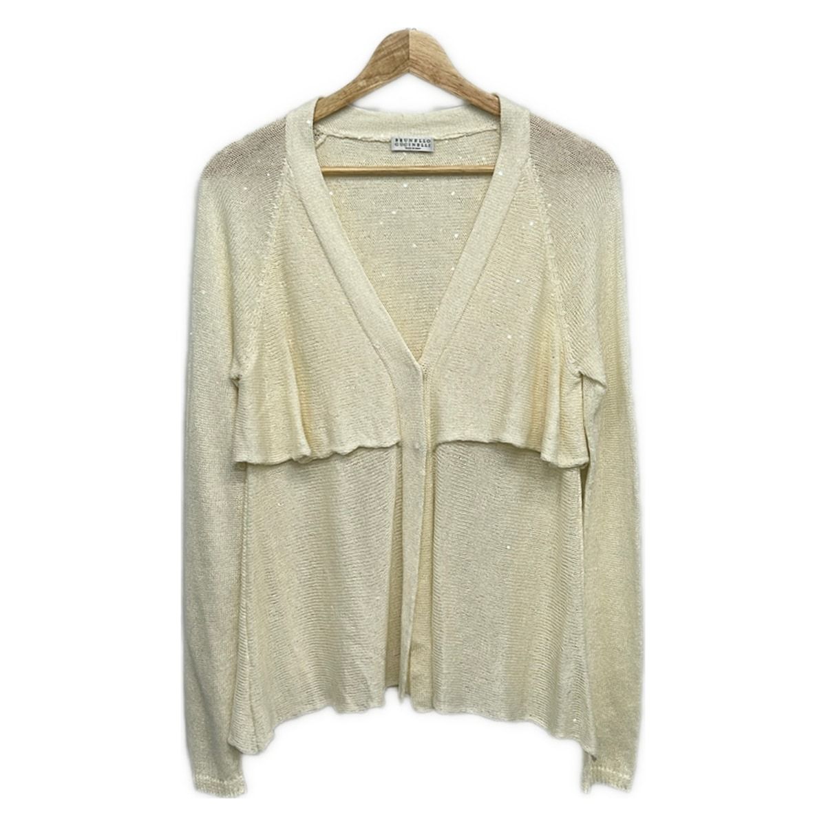 BRUNELLO CUCINELLI(ブルネロクチネリ) カーディガン サイズM レディース美品 - アイボリー 長袖/スパンコール