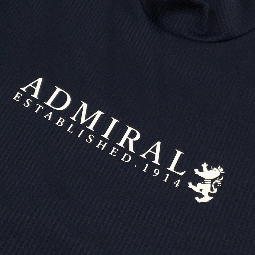 Admiral チェック柄 ハイネックシャツ 半袖 超美品】アドミラル 半袖ハイネックシャツ ネイビー 細目チェック地