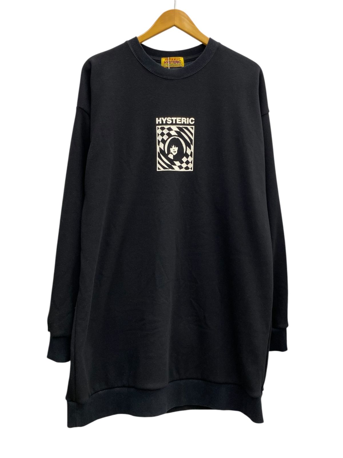 HYSTERIC GLAMOUR (ヒステリックグラマー) ロングスリーブスウェット 長袖 ワンピース 01223CO04 ブラック レディース/009