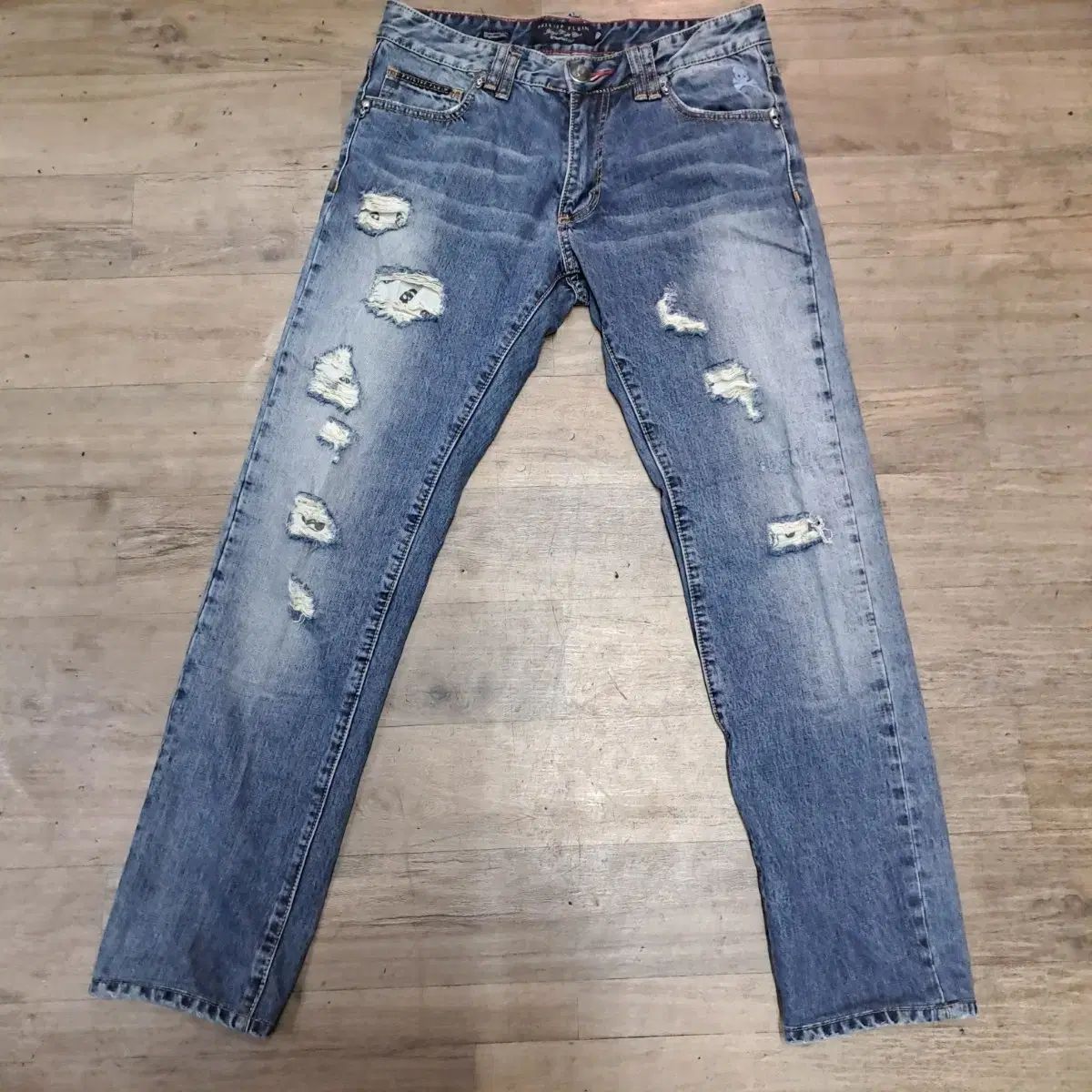 PHILIPP PLEIN(フィリッププレイン) ダメージ ウォッシュ デニム ズボン