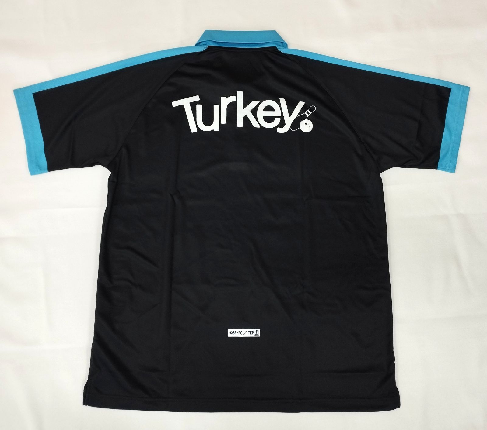 【D33650】「Turkey!」 ポロ衿ラグランスリーブ Turkey13-2 ブルー コラボ ボウリング ウェア ユニフォーム 3L 【D33650】「Turkey!」 ポロ衿ラグランスリーブ Turkey13-2 ブルー コラボ ボウリング ウェア ユニフォーム 3L