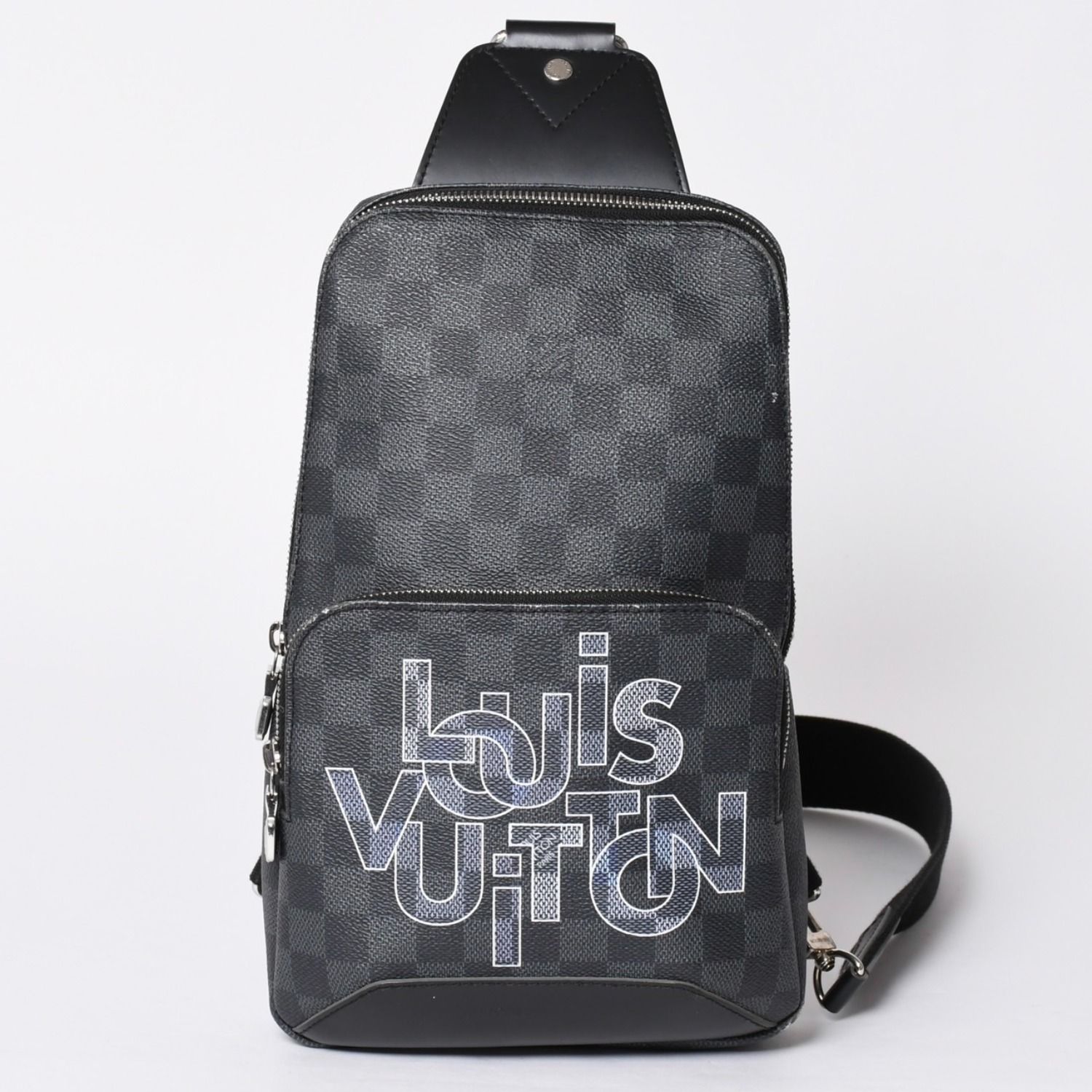 LOUIS VUITTON ルイヴィトン アヴェニュースリングバッグ ボディバッグ N40274 ダミエグラフィットキャンバス シルバー金具 中古 4a001737