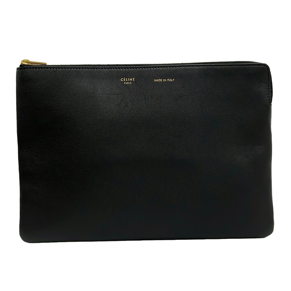 CELINE(セリーヌ) クラッチバッグ美品 ソロ クラッチポーチ 黒 レザー