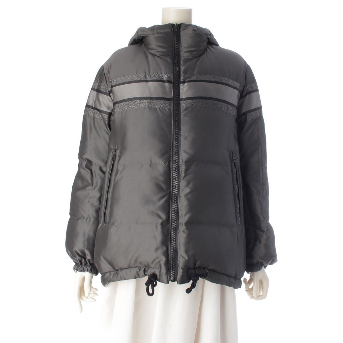 ディオール 21AW ポリエステル オブリーク リバーシブル クロップド パファー ダウンジャケット グレー XS【中古】 182,250円