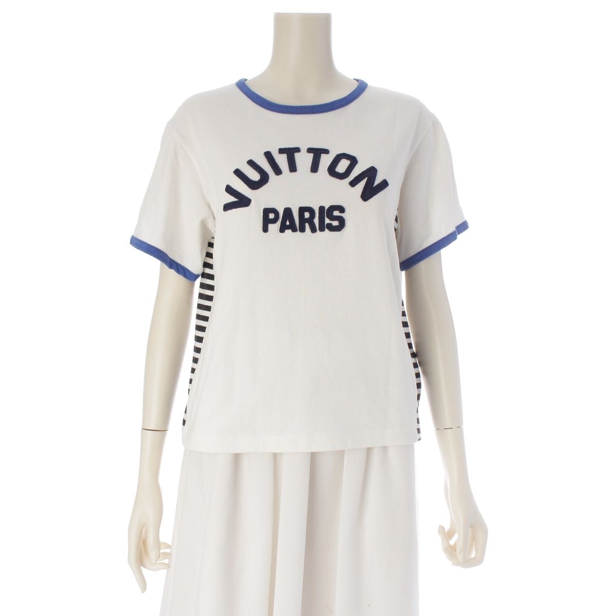 ルイ・ヴィトン LOUIS VUITTON カットソー 衣料品 トップス コットン レディース ホワイト系 / ブルー系 【中古】 LOUIS VUITTON - ルイ・ヴィトン LOUIS VUITTON モノグラム カットソー