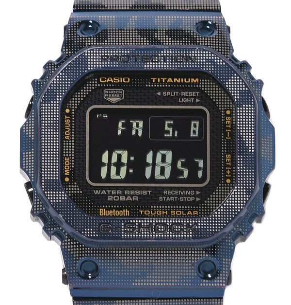 美品 CASIO カシオ G-SHOCK ジーショック GMW-B5000TCF-2JR フルメタル カモフラージュモデル ソーラー メンズ