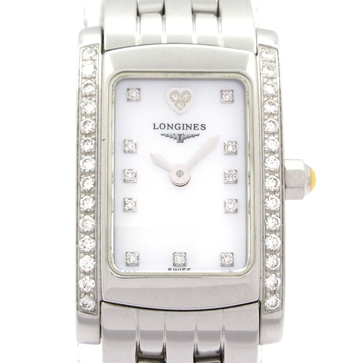 LONGINES(ロンジン) 腕時計 ドルチェヴィータ L5.158.0 レディース ハート/ダイヤベゼル/ダイヤインデックス ホワイトシェル