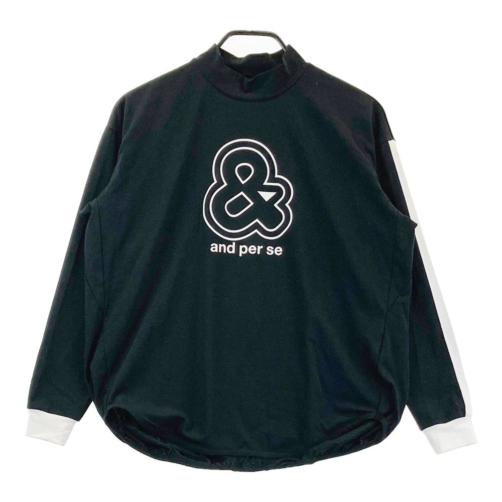 サイズ：L AND PER SE アンパスィ ハイネック長袖Tシャツ ブラック系 [240101683518] ゴルフウェア レディース ストスト