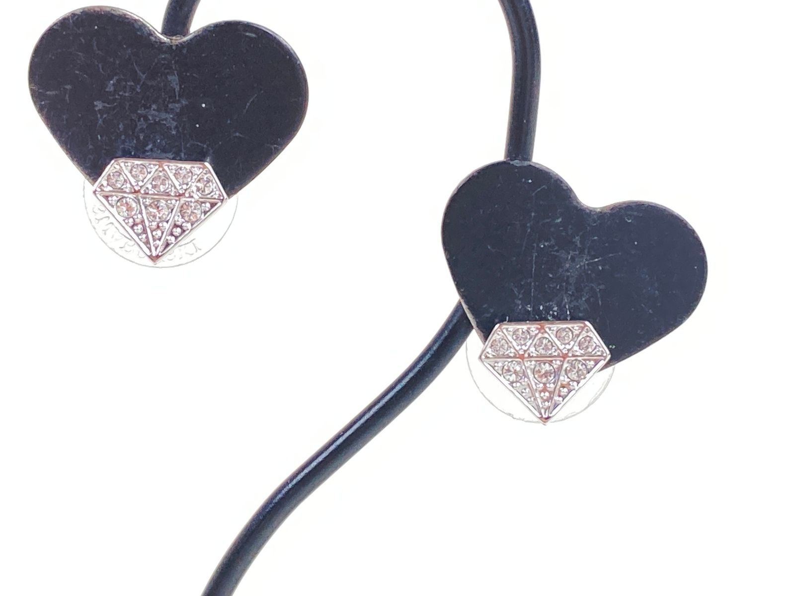 スワロフスキー　SWAROVSKI　ラインストーン　ダイヤモチーフ　ピアス　シルバーカラー　送料無料