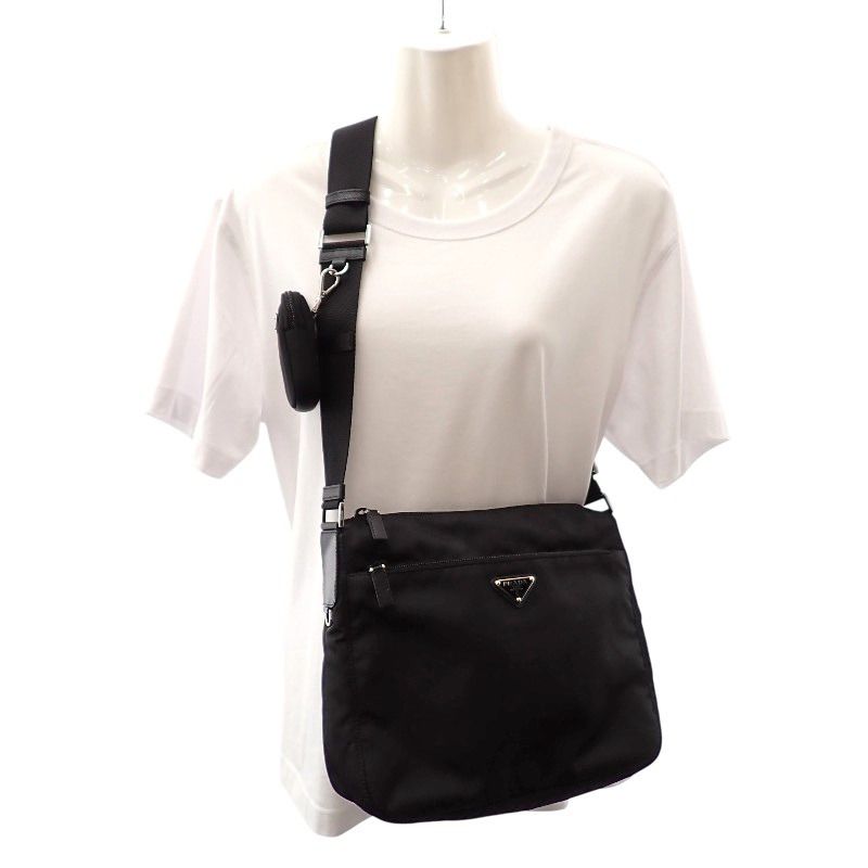 PRADA プラダ リ ナイロン ショルダーバッグ 1BC421 ナイロン ブラック  ユニセックス【中古】 プラダ PRADA Re-Nylon バッグ 1BC421 ショルダーバッグ ナイロン