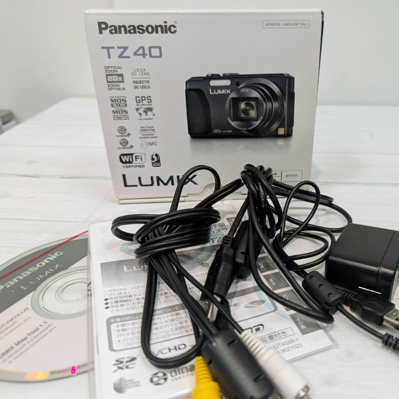 塩】Panasonic 20倍ズーム Wi-Fi NFC GPS機能 LUMIX DMC-TZ40
