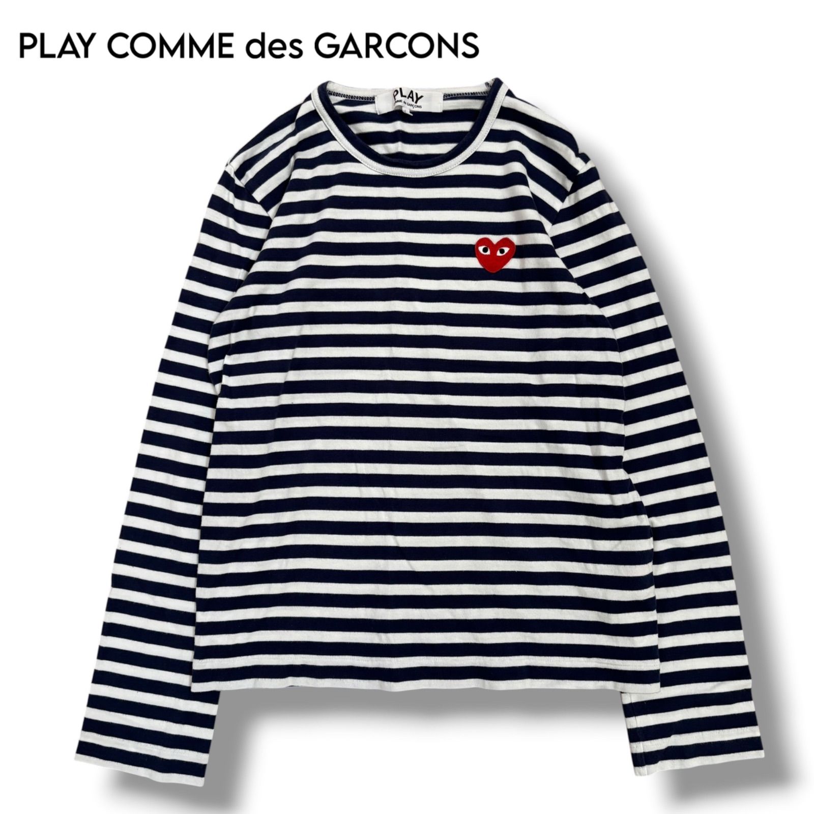 【PLAY COMME des GARCONS】ボーダー Tシャツ L ネイビー AD2022L
