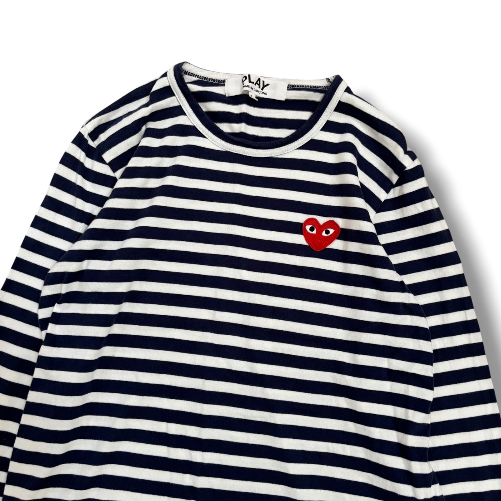 【PLAY COMME des GARCONS】ボーダー Tシャツ L ネイビー AD2022L