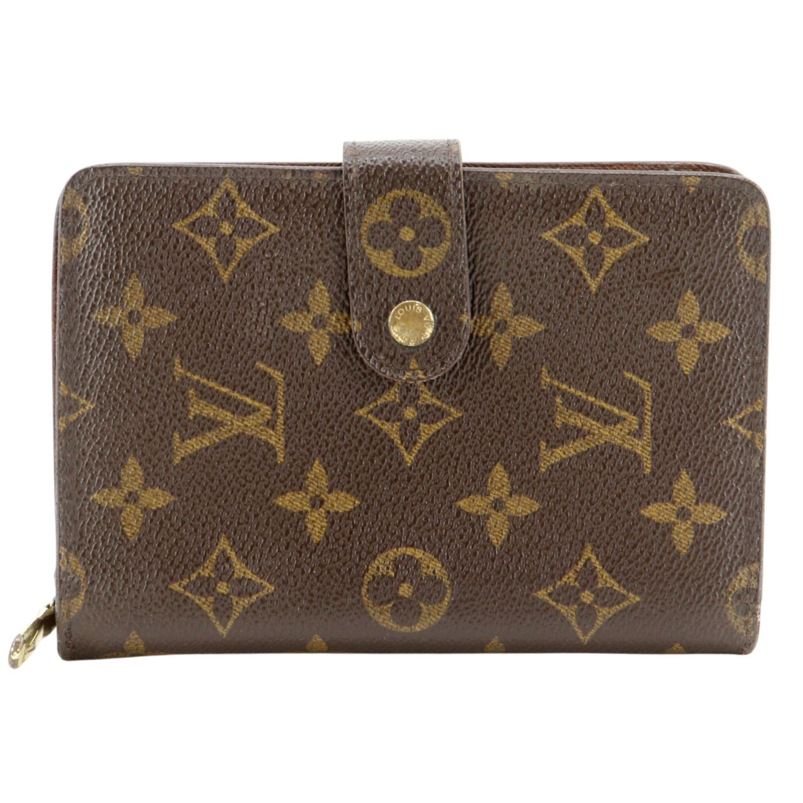【LOUIS VUITTON】ルイ・ヴィトン ポルト・パピエ ジップ M61207 モノグラムキャンバス 茶 SP0012 レディース 二つ折り財布